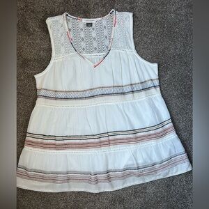 Pilcro Lani Embroidered white lace Swing Tank Anthropologie large